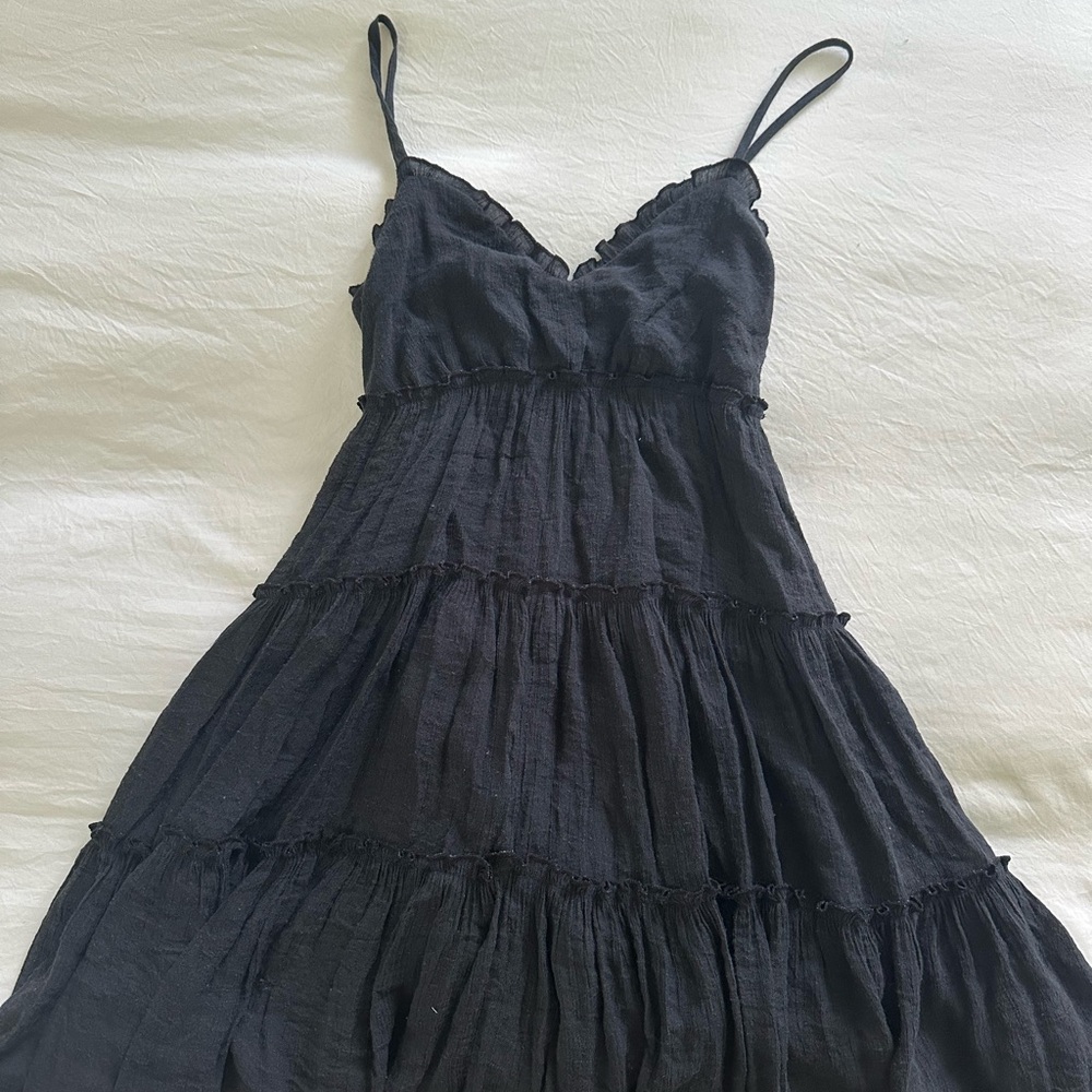 Elegant Black Spaghetti Strap Dress